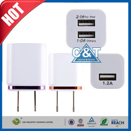 Cargador de la pared de Iphone 6 del hogar del 2-Tono del adaptador de corriente alterna del Usb del puerto dual 3.1A