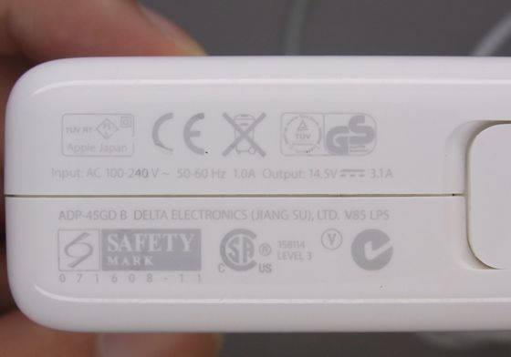 Cargador original del adaptador de corriente alterna 45W para los ordenadores portátiles MB283LL/A-00 de Apple 14.5v
