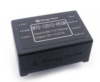 Módulos de alta frecuencia MT5-12S12-PECW del convertidor de la fuente 5W 12V DC-DC de la potencia militar