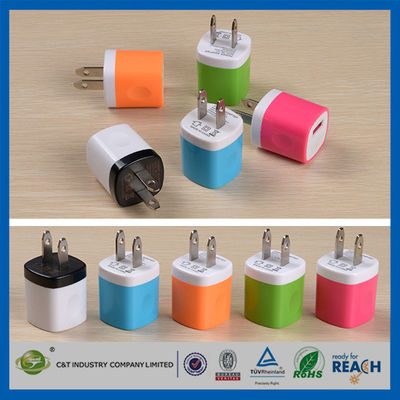 Hogar del viaje del USB enchufe del cargador de la pared del adaptador de 1,0 amperios para Iphone 6/6 5s más Samsung