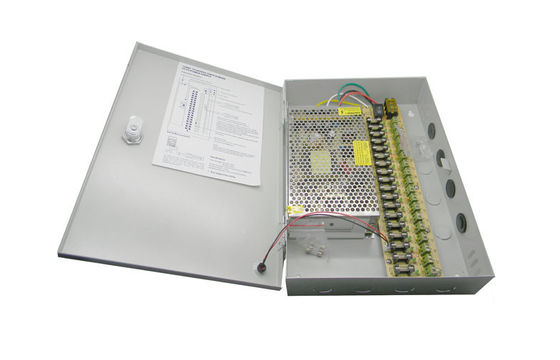 fuente de alimentación del metal de la caja de distribución de poder del CCTV del canal de 12V 20A 18