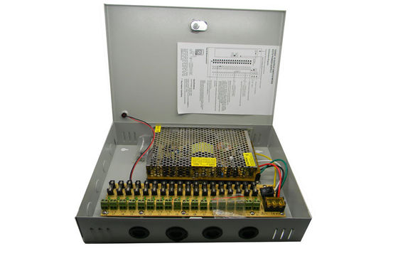 fuente de alimentación del metal de la caja de distribución de poder del CCTV del canal de 12V 20A 18