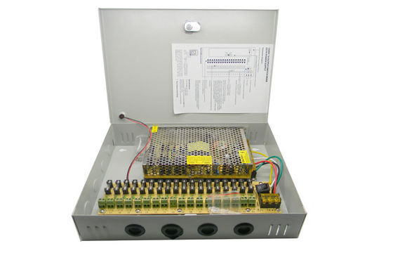 fuente de alimentación del metal de la caja de distribución de poder del CCTV del canal de 12V 20A 18