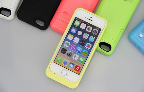 Cubierta externa del caso del cargador del banco del poder de la copia de seguridad de batería para el iPhone 5 2200mAh