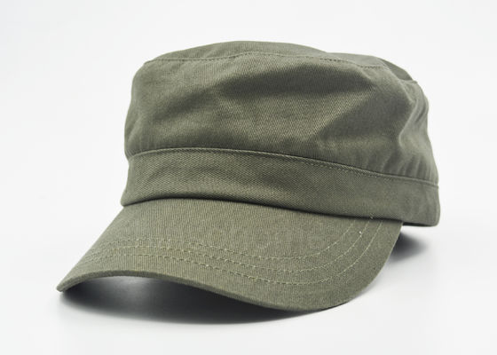 Guarnición modificada para requisitos particulares casquillo militar en blanco del verde caqui del algodón con la hebilla del metal
