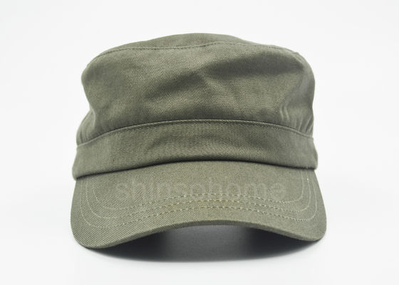 Guarnición modificada para requisitos particulares casquillo militar en blanco del verde caqui del algodón con la hebilla del metal