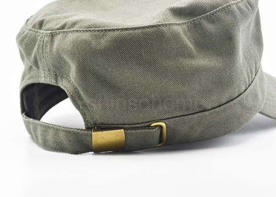 Guarnición modificada para requisitos particulares casquillo militar en blanco del verde caqui del algodón con la hebilla del metal