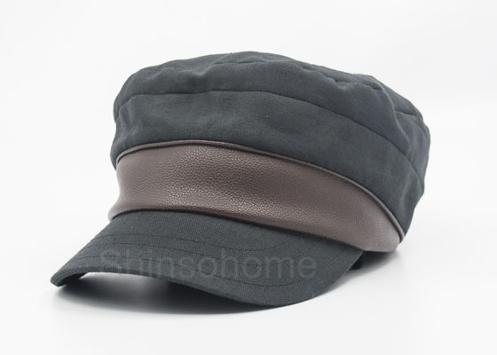 Casquillo militar con cuero, casquillo del algodón en blanco de los hombres de la moda de la tela cruzada del ejército
