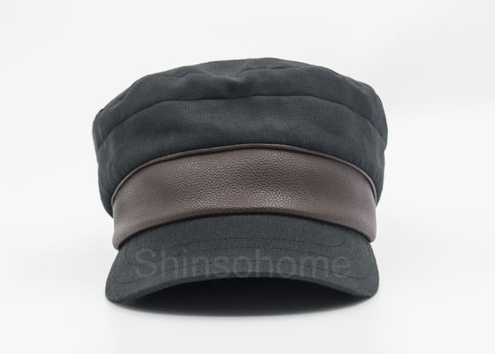 Casquillo militar con cuero, casquillo del algodón en blanco de los hombres de la moda de la tela cruzada del ejército