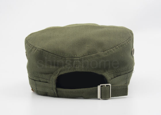Verde caqui militar del casquillo del algodón de la insignia de los 4 paneles con la hebilla de bronce del metal para los adultos