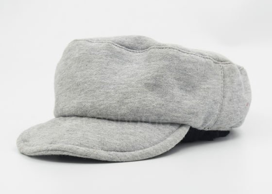 Borde suave de Adjutable del casquillo militar suave gris del algodón del invierno, casquillos de moda para los hombres