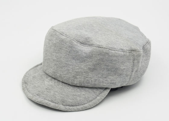 Borde suave de Adjutable del casquillo militar suave gris del algodón del invierno, casquillos de moda para los hombres