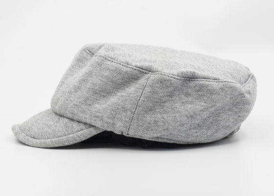Borde suave de Adjutable del casquillo militar suave gris del algodón del invierno, casquillos de moda para los hombres