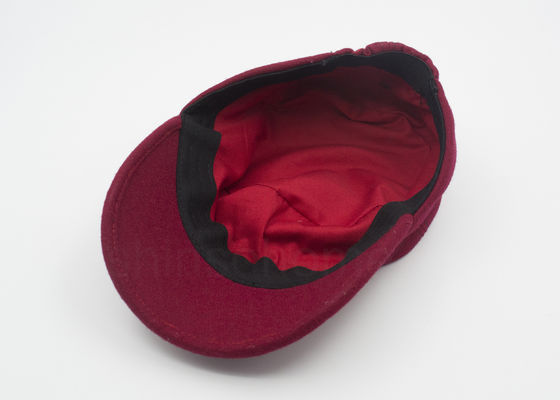 Del cepillo del casquillo militar rojo oscuro del algodón del estiramiento cierre flexible detrás de moda