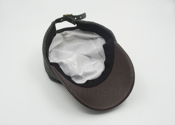 El cuero unisex/el casquillo militar de lana curvó a Brown Bill de cuero 58 cm