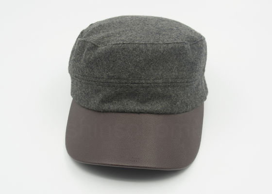 El cuero unisex/el casquillo militar de lana curvó a Brown Bill de cuero 58 cm