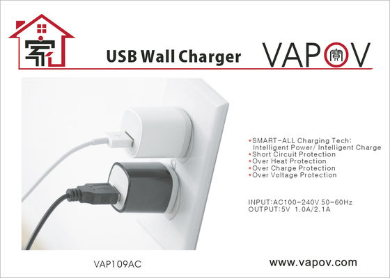 La FCC PSE aprobó el solo adaptador del cargador de viaje USB 1.0A, cargador USB inteligente del teléfono móvil
