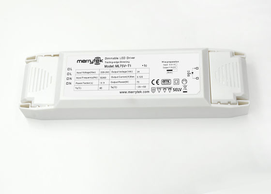 Borde de fuga/posterior IP20 del voltaje de Traic de 75 vatios del conductor constante de Dimmable LED